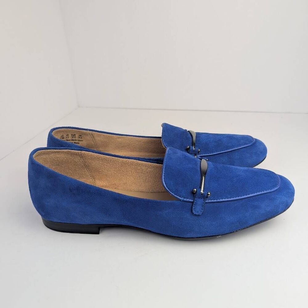 Naturalizer Emiline Cobalt blue suede metal bar horsebit loafers flats womens 7 - Picture 3 of 9